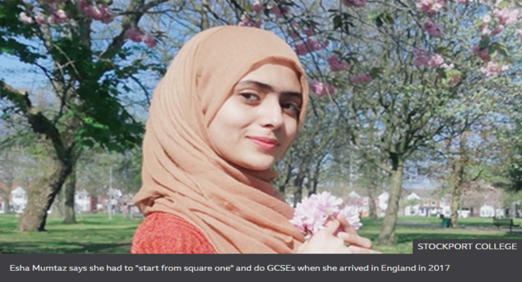 Stockport student Esha Mumtaz wants award ‘to inspire other girls’ | A Report by BBC